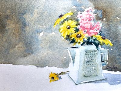 Ceramic Pitcher & Mixed Bouquet 2025